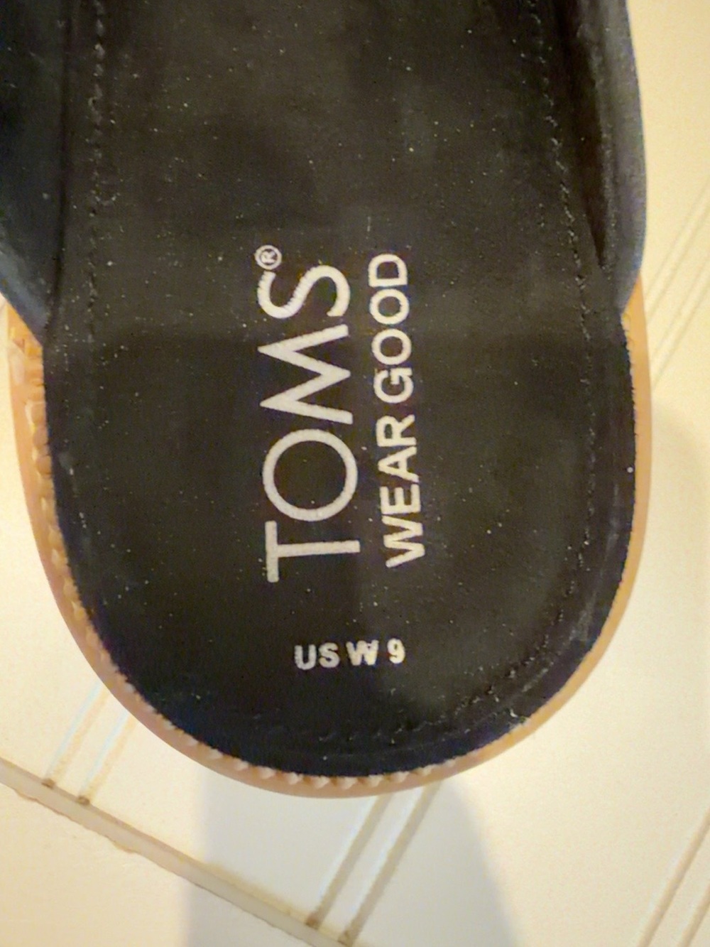 TOMS Black Leather Chunky Lug Sole Loafer Mules Size 9 - Picture 5 of 6